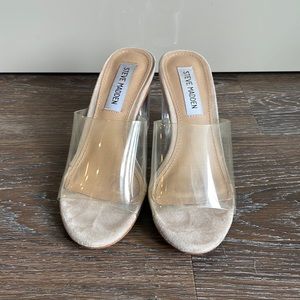 Steve Madden Clear Chunky Heels - Size 5